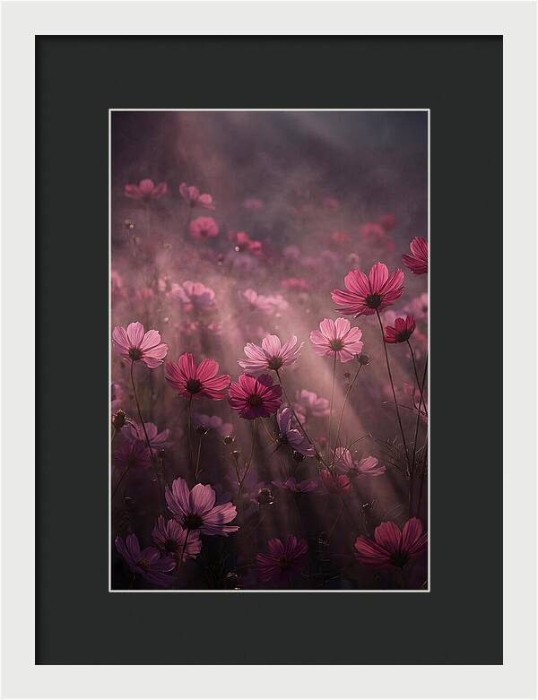 Cosmos Flowers In Pink Haze