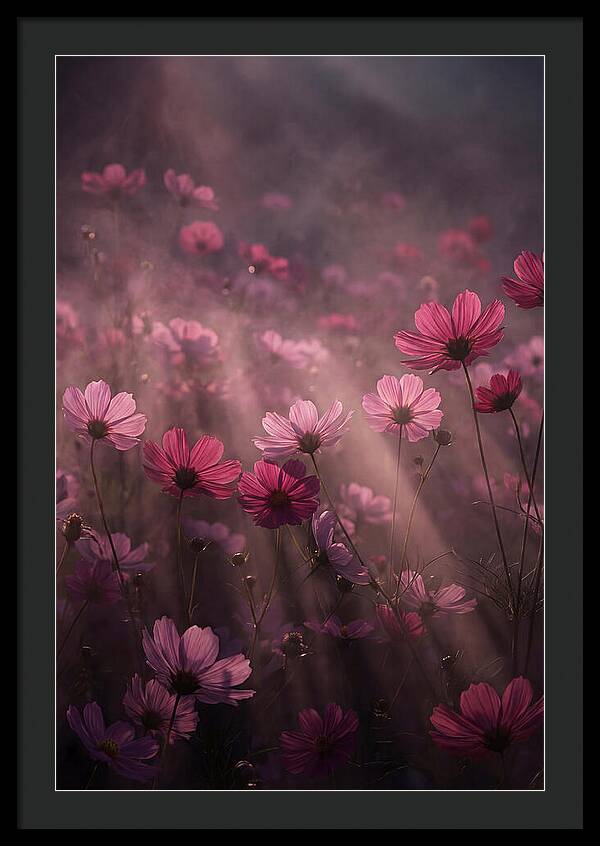 Cosmos Flowers In Pink Haze