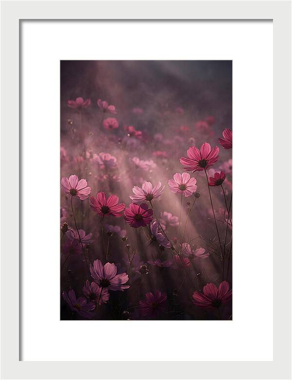 Cosmos Flowers In Pink Haze