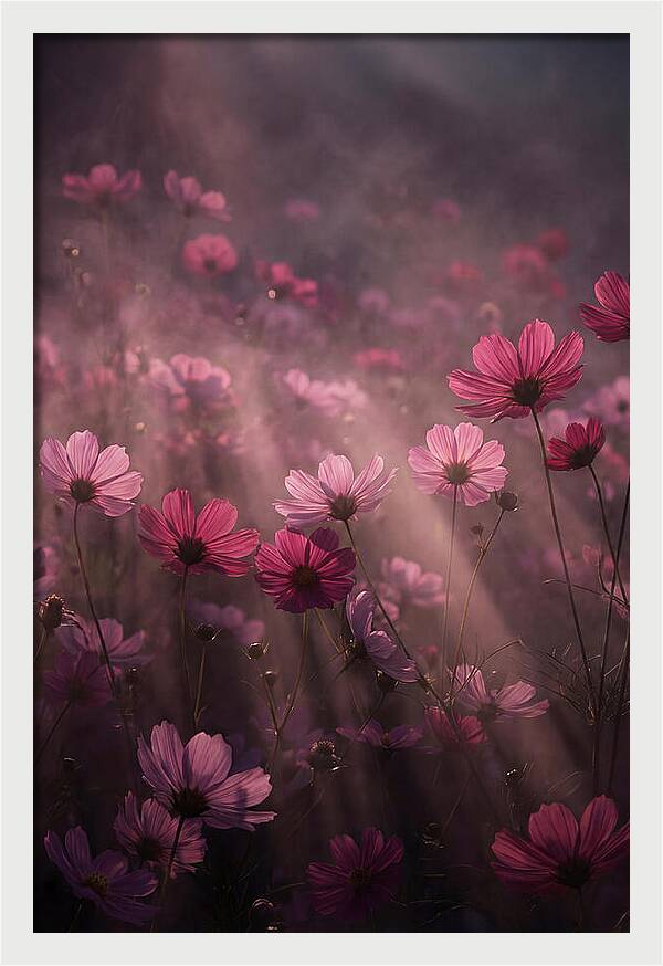 Cosmos Flowers In Pink Haze