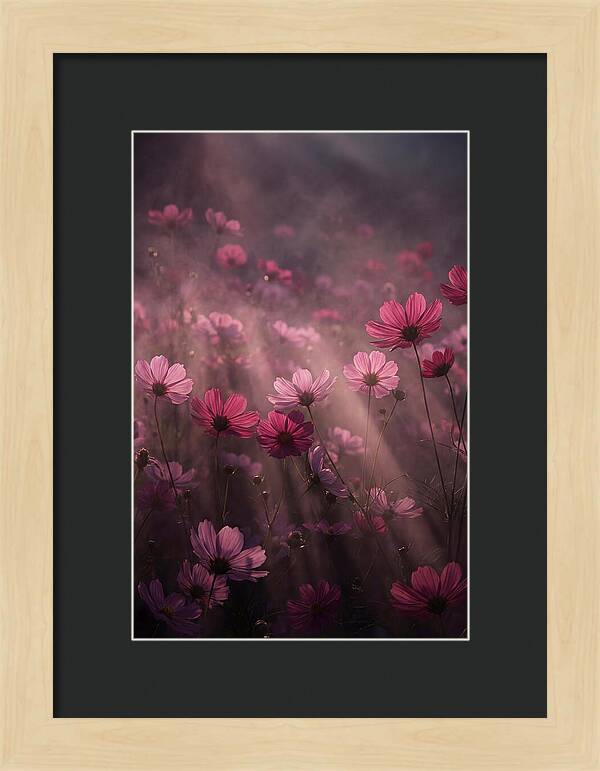 Cosmos Flowers In Pink Haze