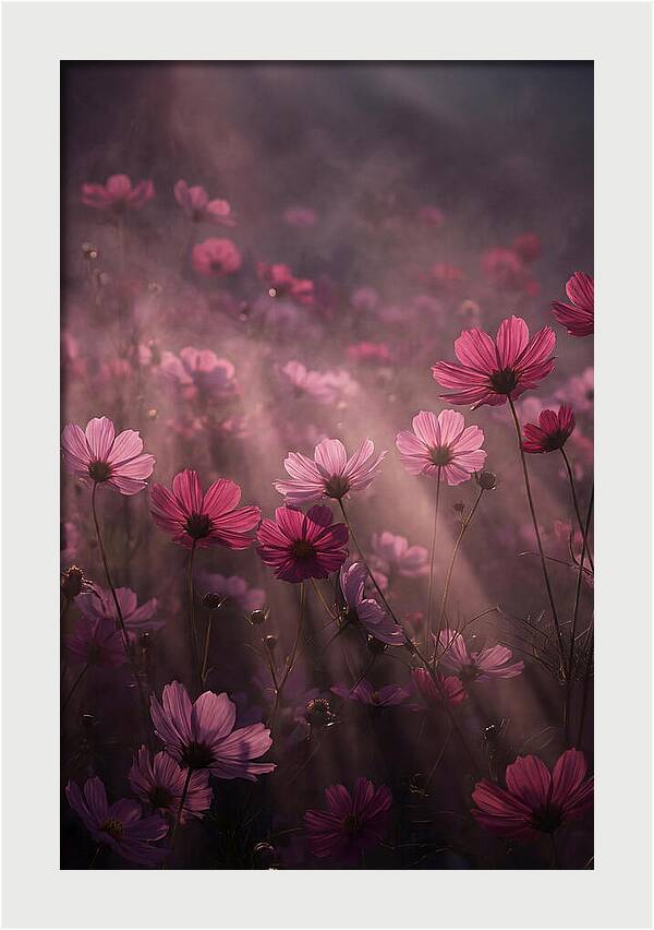 Cosmos Flowers In Pink Haze