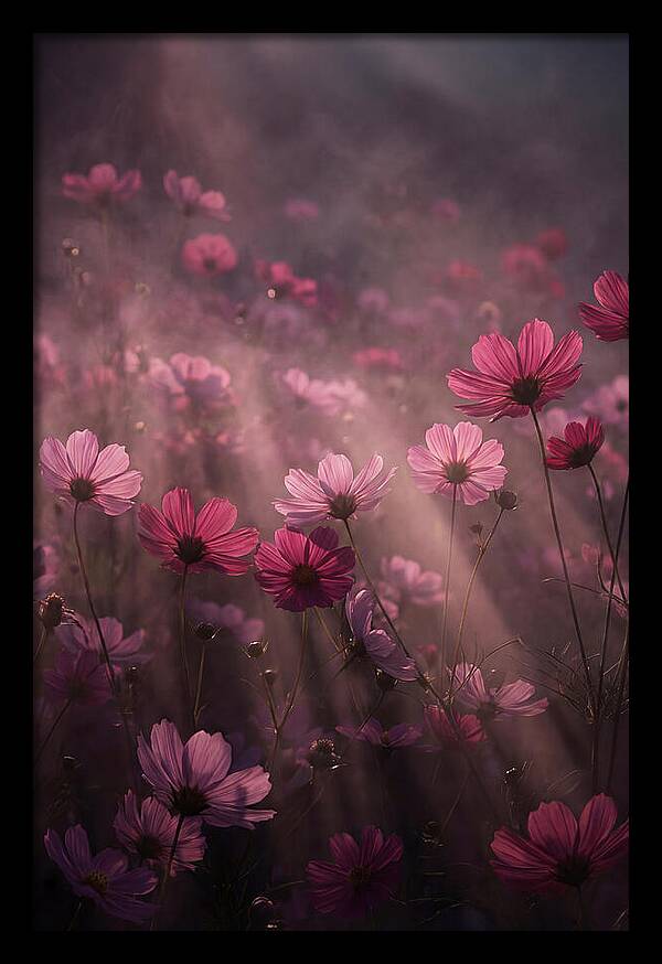 Cosmos Flowers In Pink Haze