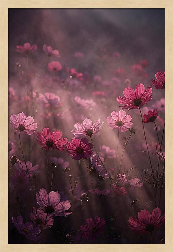 Cosmos Flowers In Pink Haze