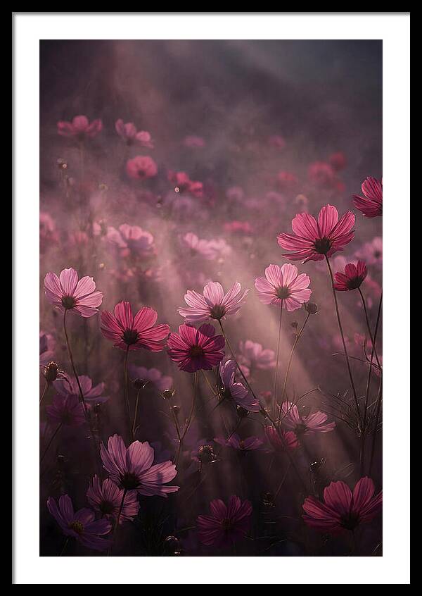 Cosmos Flowers In Pink Haze