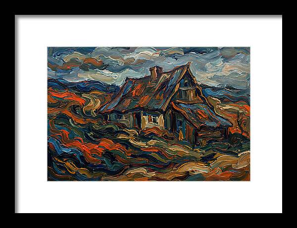 Cottage Amidst Vibrant Swirls