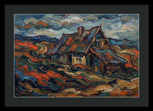 Cottage Amidst Vibrant Swirls