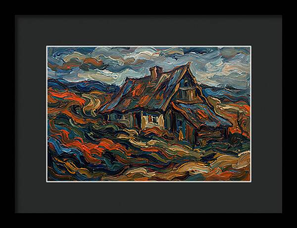 Cottage Amidst Vibrant Swirls