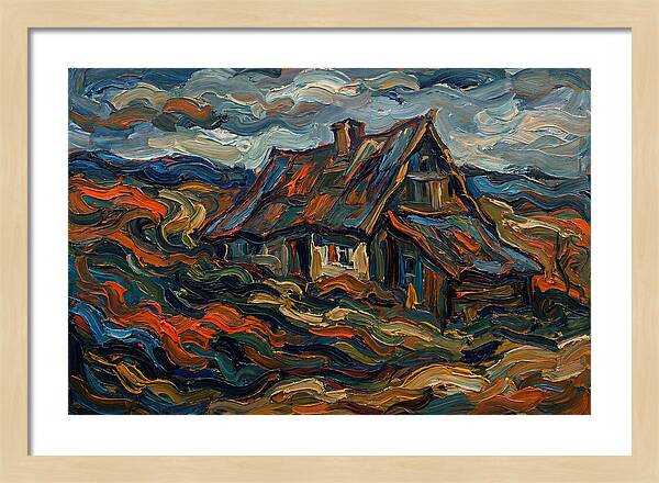 Cottage Amidst Vibrant Swirls