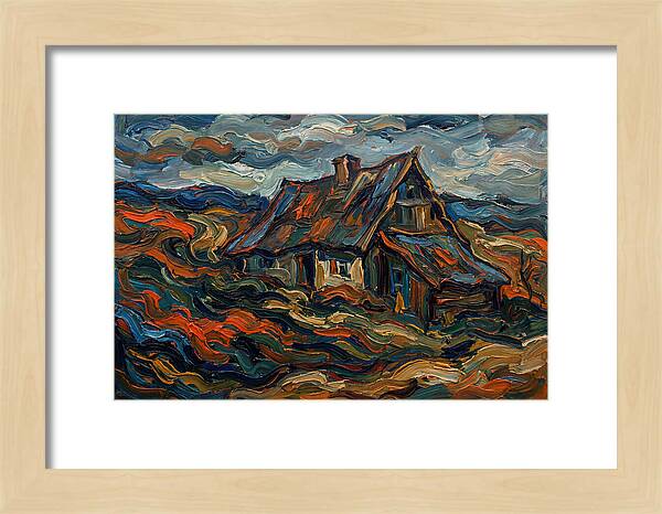 Cottage Amidst Vibrant Swirls