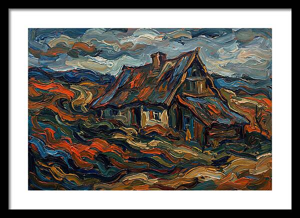 Cottage Amidst Vibrant Swirls