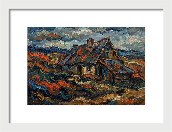 Cottage Amidst Vibrant Swirls