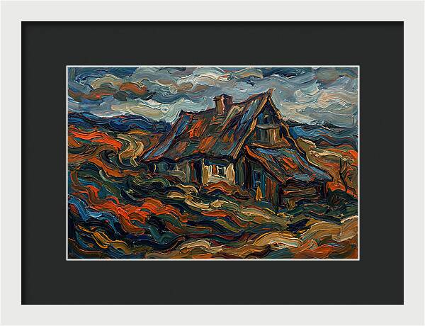 Cottage Amidst Vibrant Swirls