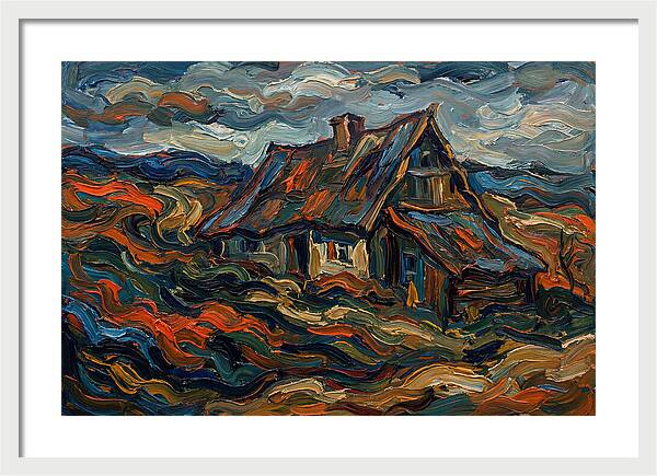 Cottage Amidst Vibrant Swirls