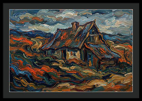 Cottage Amidst Vibrant Swirls