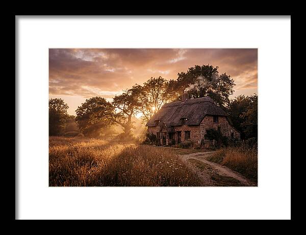 Cottage At Sunset Glow