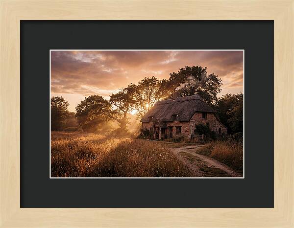 Cottage At Sunset Glow
