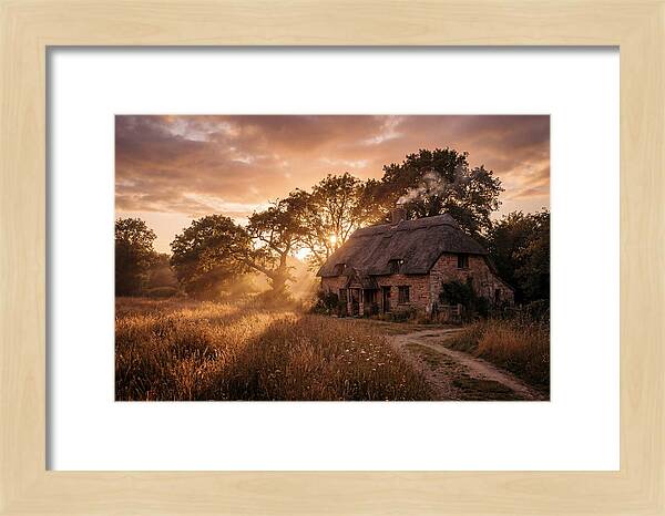 Cottage At Sunset Glow