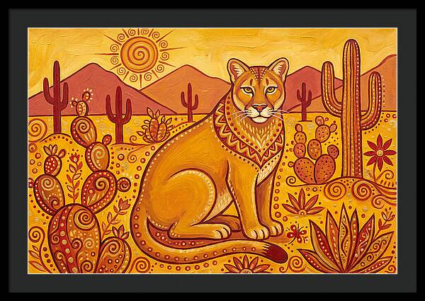 Cougar In Desert Landscape
