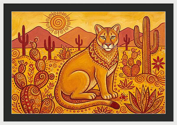 Cougar In Desert Landscape