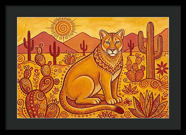 Cougar In Desert Landscape