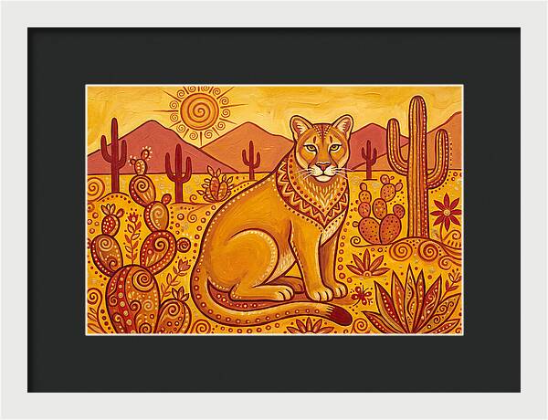 Cougar In Desert Landscape