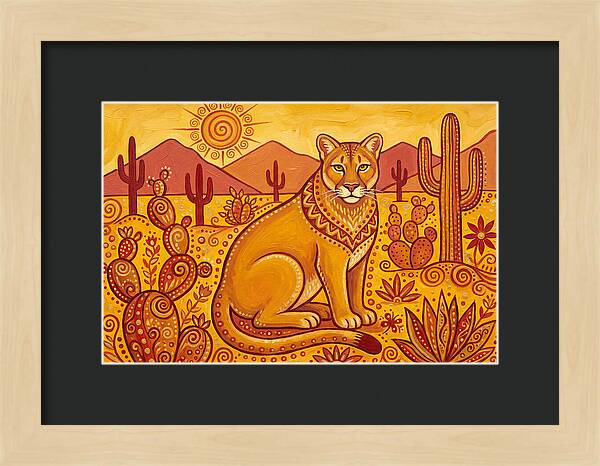 Cougar In Desert Landscape