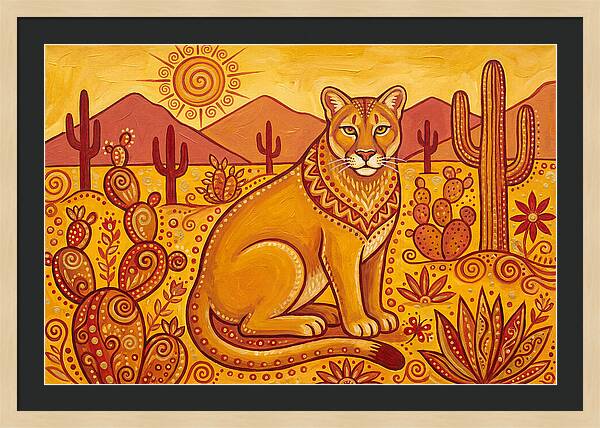 Cougar In Desert Landscape