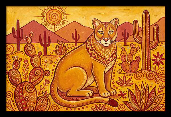 Cougar In Desert Landscape