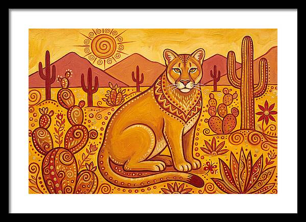Cougar In Desert Landscape