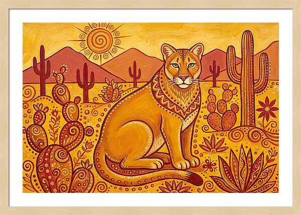 Cougar In Desert Landscape