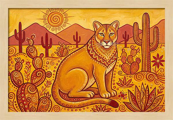 Cougar In Desert Landscape