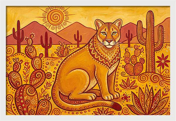 Cougar In Desert Landscape