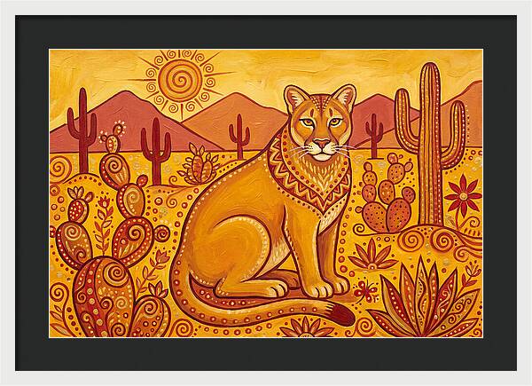 Cougar In Desert Landscape