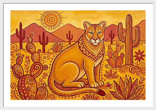 Cougar In Desert Landscape