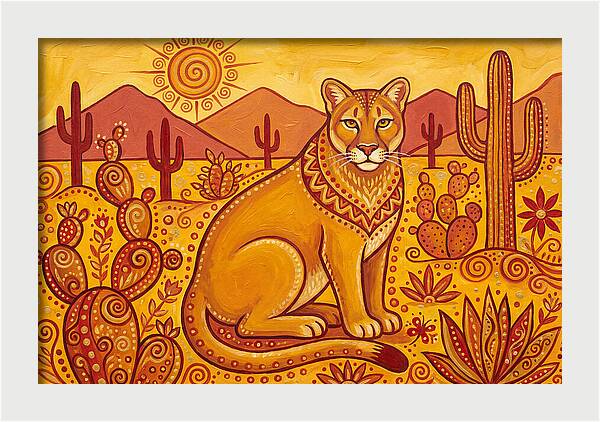 Cougar In Desert Landscape