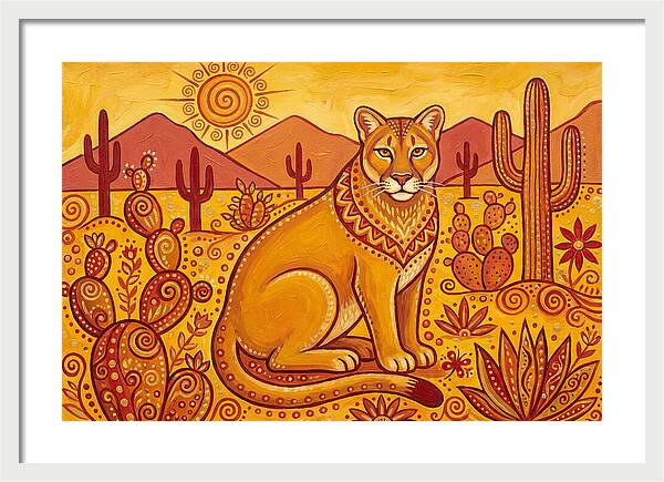 Cougar In Desert Landscape