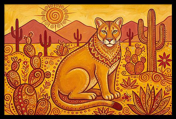 Cougar In Desert Landscape