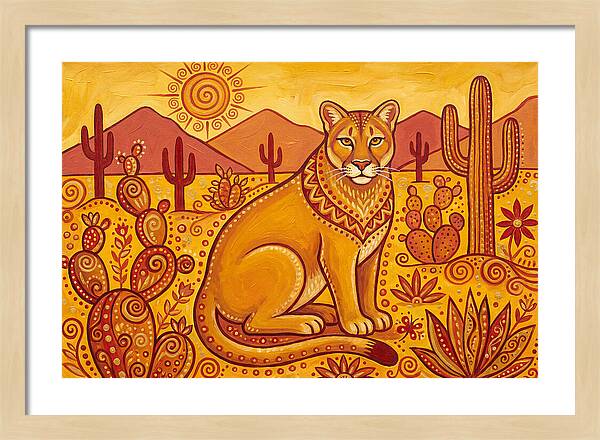 Cougar In Desert Landscape