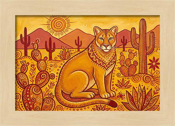 Cougar In Desert Landscape