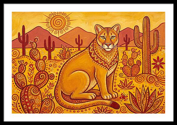 Cougar In Desert Landscape