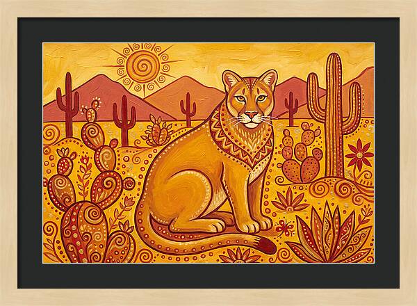 Cougar In Desert Landscape