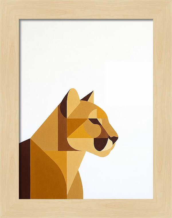 Cougar In Minimalist Style