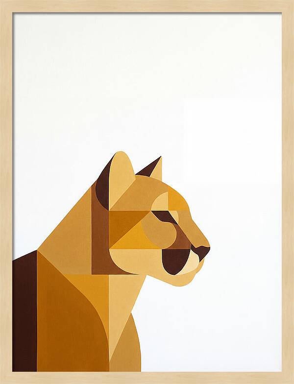 Cougar In Minimalist Style