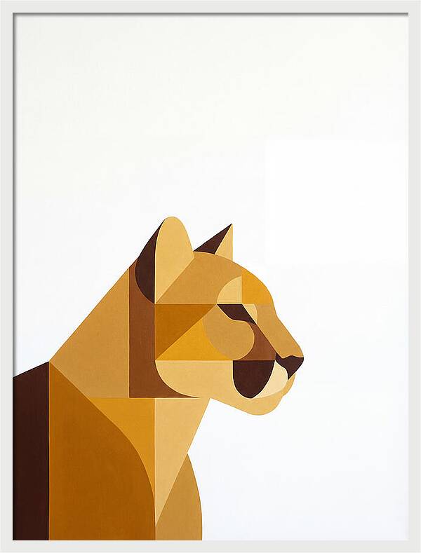 Cougar In Minimalist Style