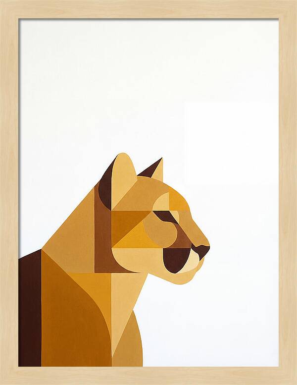 Cougar In Minimalist Style