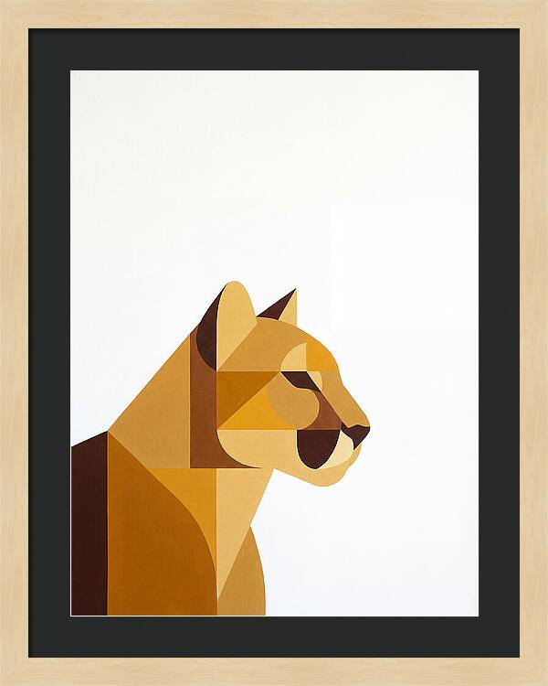 Cougar In Minimalist Style