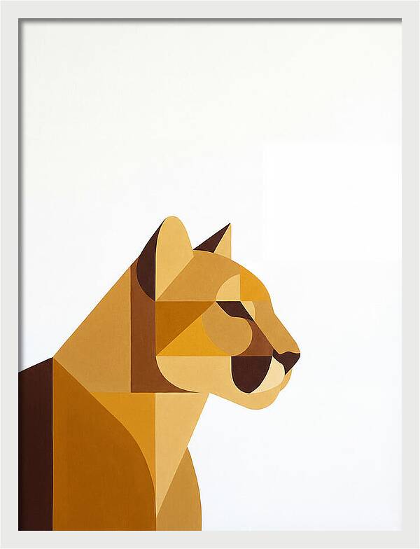 Cougar In Minimalist Style