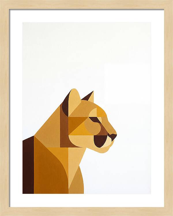 Cougar In Minimalist Style