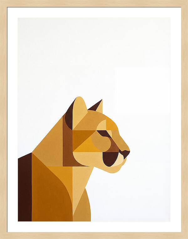 Cougar In Minimalist Style